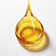 Golden Honey Droplet, Honey drop on white background, A drop of oil  on white 