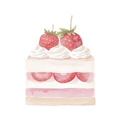 clipart of strawberries cake , Generative AI