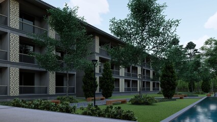 silk hotel building garden