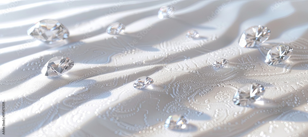 Poster White Sand with Scattered Diamonds