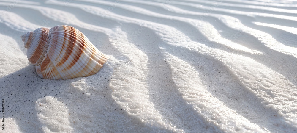 Sticker White Sand with Sea Shell