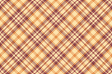 Garment pattern tartan check, newborn seamless vector background. Naked texture plaid textile fabric in red and amber colors.