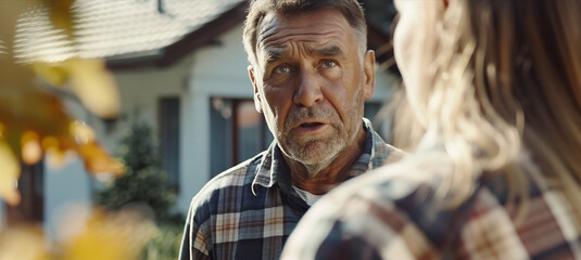 Verärgerte Nachbarn streiten sich