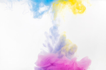 Colorful smoke feast produced in a studio environment