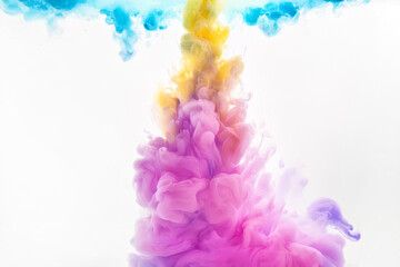 Colorful smoke feast produced in a studio environment