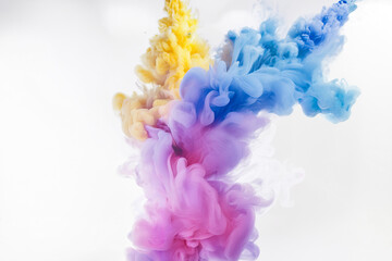 Colorful smoke feast produced in a studio environment