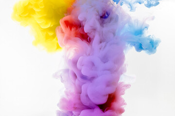 Colorful smoke feast produced in a studio environment