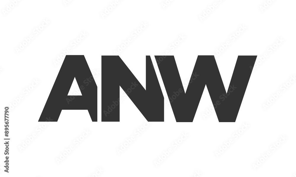 Fototapete anw logo design template with strong and modern bold text. initial based vector logotype featuring s
