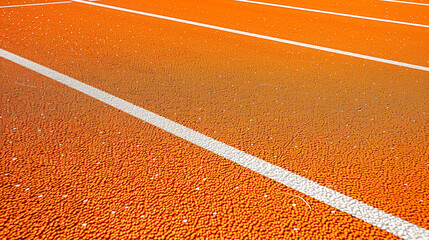 Orange running tracks with clear white lines, dedicated to sprint races.
