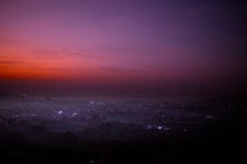 Dramatic Winter Sunrise Over Pune City, India