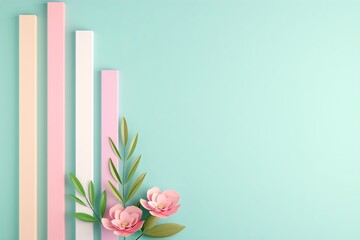 Obraz premium Soft pastel background with effective SEO graphs, representing successful campaigns