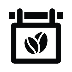 Coffee shop board icon design isolated on white background