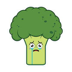 broccoli scared face cartoon cute