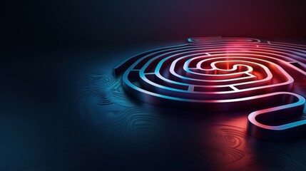 Fototapeta premium A labyrinth with a goal at the center, with soul like glow
