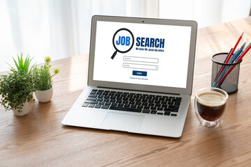 Online job search on modish website for worker to search for job opportunities on the recruitment internet network