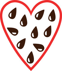 Watermelon seeds isolated on transparent background. Vector illustration.