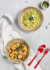 Delicious Pasta Dishes Featuring Seafood in Tom Yum Sauce and Penne with Stracciatella Cheese