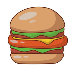 hamburger isolated on white background