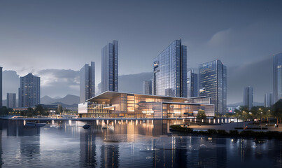 Fototapeta premium city skyline at night