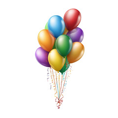 Birthday Balloons isolated on transparent background