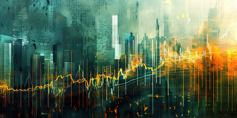 Financial Stability: A calming investment graph, focused on maintaining steady growth and minimizing risk.