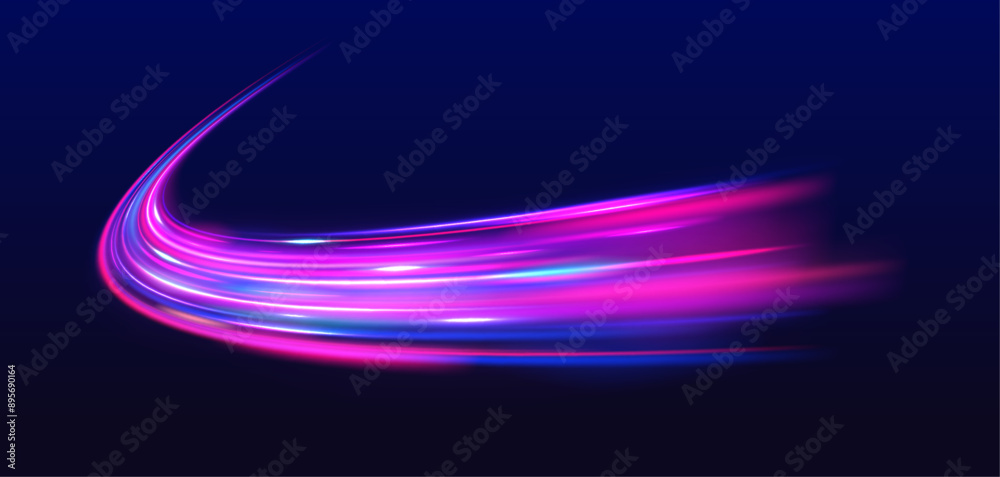 Aufkleber Speed connection vector background. Vector swirl trail effect. Abstract vector fire circles, sparkling swirls and energy light spiral frames. Database fast data transfer acceleration.	