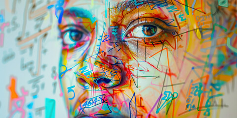 Fototapeta premium Trend Analysis Insight: A whiteboard covered in colorful lines and numbers, hinting at investment potential.
