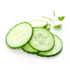 cucumber slices isolated on white background