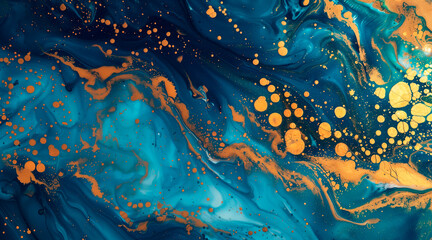 water and gold, Texture color abstract background pattern art paint liquid blue effect. Abstract texture design pattern color background gold mineral luxury ink nature wallpaper