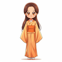 Adorable Japanese miko illustrations in manga style outfits, perfect for cute designs.