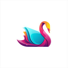 Fototapeta premium The Gradient Swan Logo Template uses a modern style with a vector style