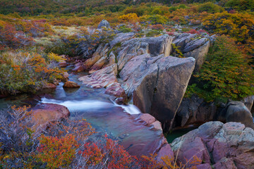 Patagonia landscape in autumn (Los Glaciares National Park)