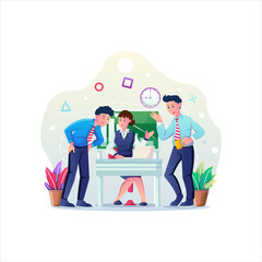 Teamwork Illustration using modern style vector view