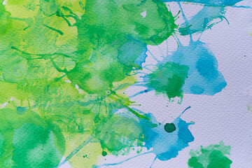 青色と緑色の水彩の背景