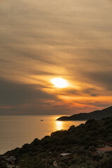 Sunset over the Mediterranean Sea in the Turkish city of Kas
