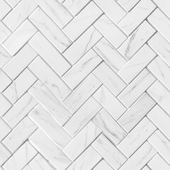 Obraz premium White marble herringbone tile pattern seamless