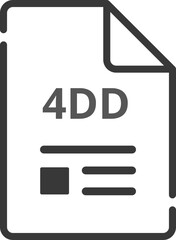 4DD File icon minimal outline with symbol