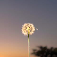 Obraz premium dandelion in the dusk