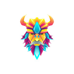 Fototapeta premium The Viking illustration design uses a modern style with a colorful appearance