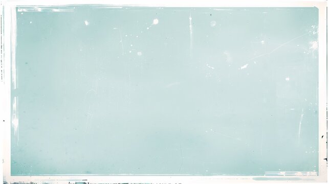 Retro poster texture with white frame surrounding blank blue green 