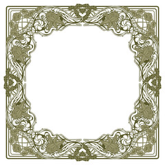 Art Nouveau Frame with Flowers - Exquisite, sophisticated vintage design in 1902 style. Isolated vector
