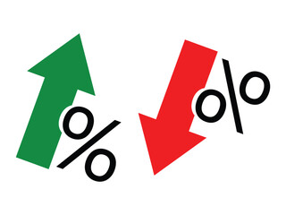 Business concept vector .Percent arrow isolated in white background