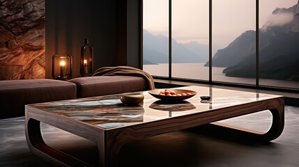 Fototapeta premium Use smoked walnut to do the main marble embedded