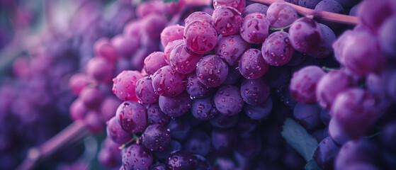 Grape texture closeup, horizontal background 