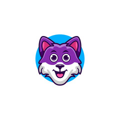Cartoon Wolf Logo Template uses a modern style with a vector style