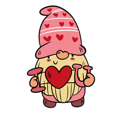Cartoon Gnome Holding 