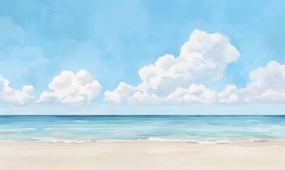 The blue sky and  beach , Generative AI