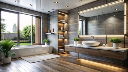 Fototapeta premium A modern bathroom interior.