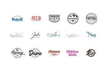 emblem simple logo design bundle vector