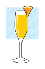 シンプルな線で描いたカクテルのイラスト